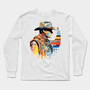 American Cowboy Western Country Tradition Culture Abstract Long Sleeve T-Shirt